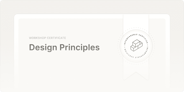 Design principles workshop certificate