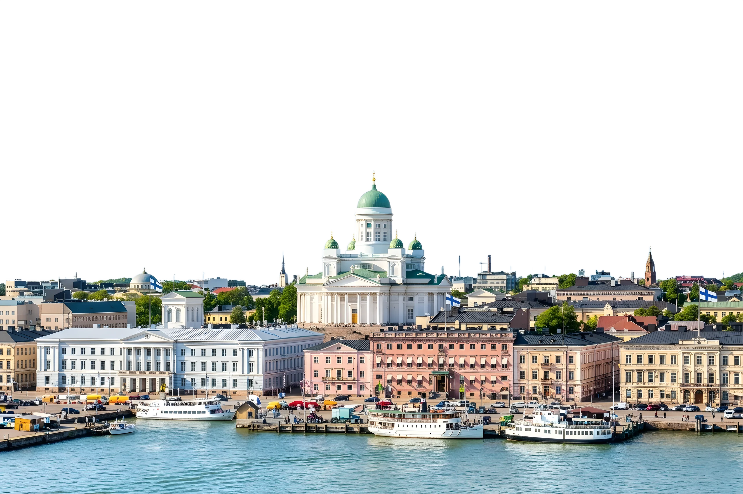 Helsinki harbour and cathedral